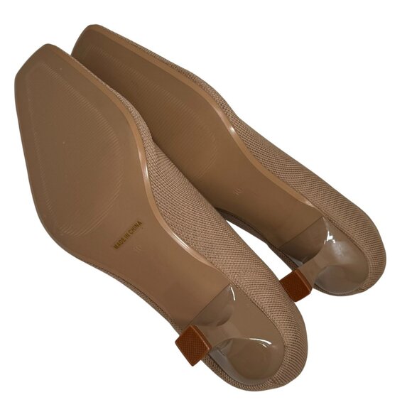 New Cosy Island New RefinEdge Square Toe Heeled Pumps Tan Heels Size 10 - Picture 7 of 7
